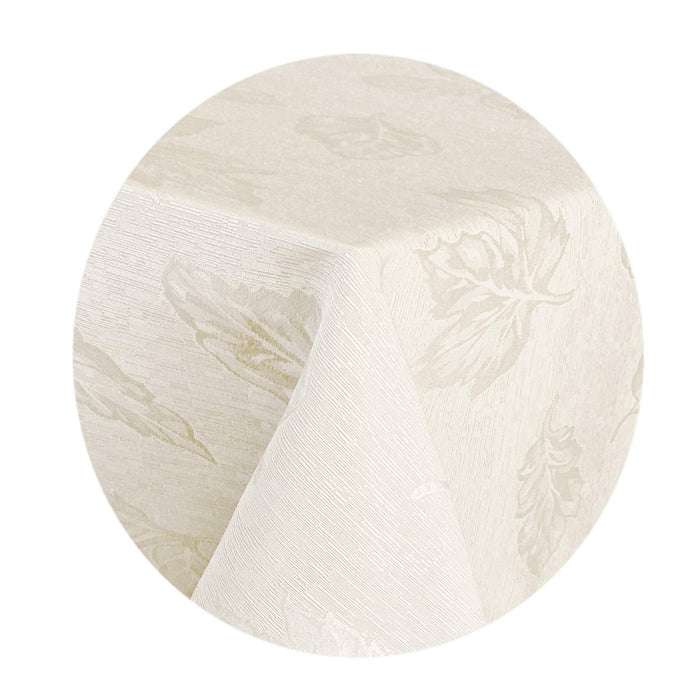 Tremont Leaf Damask Fabric Tablecloth & Napkins, Soil Resistant, Easy Care