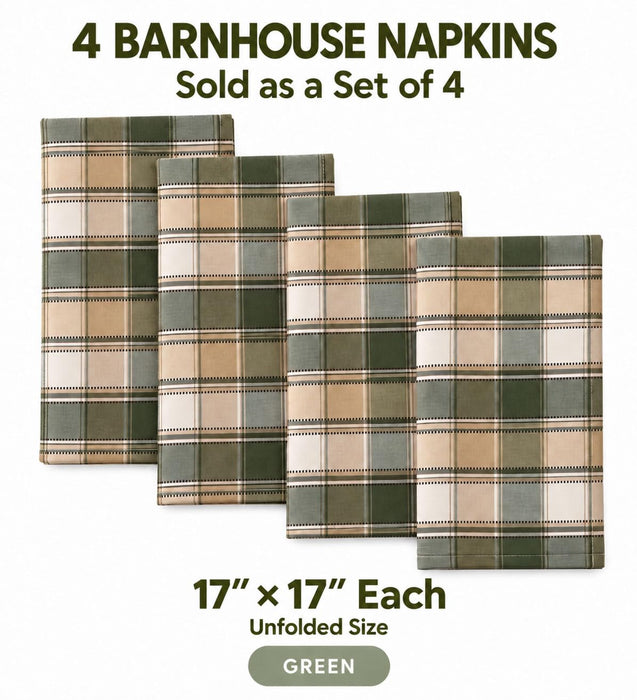 Newbridge Thanksgiving Barnhouse Plaid Cotton Fabric Tablecloth