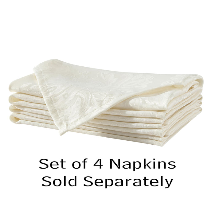 Newbridge Barcelona Luxury Damask Fabric Tablecloth, 100% Polyester, No Iron, Soil Resistant Holiday Tablecloths and Napkins