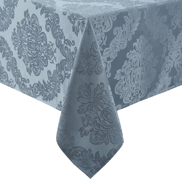 Newbridge Barcelona Luxury Damask Fabric Tablecloth, 100% Polyester, No Iron, Soil Resistant Holiday Tablecloths and Napkins