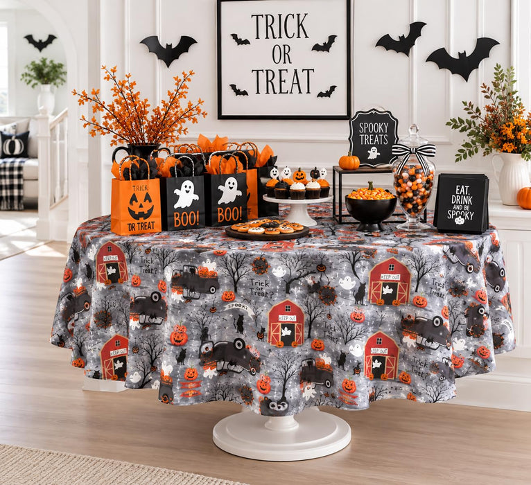 Newbridge Happy Halloween Witches Brew Vinyl Flannel Backed Tablecloth