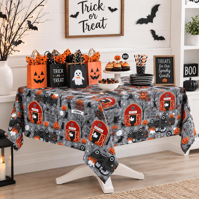 Newbridge Happy Halloween Witches Brew Vinyl Flannel Backed Tablecloth