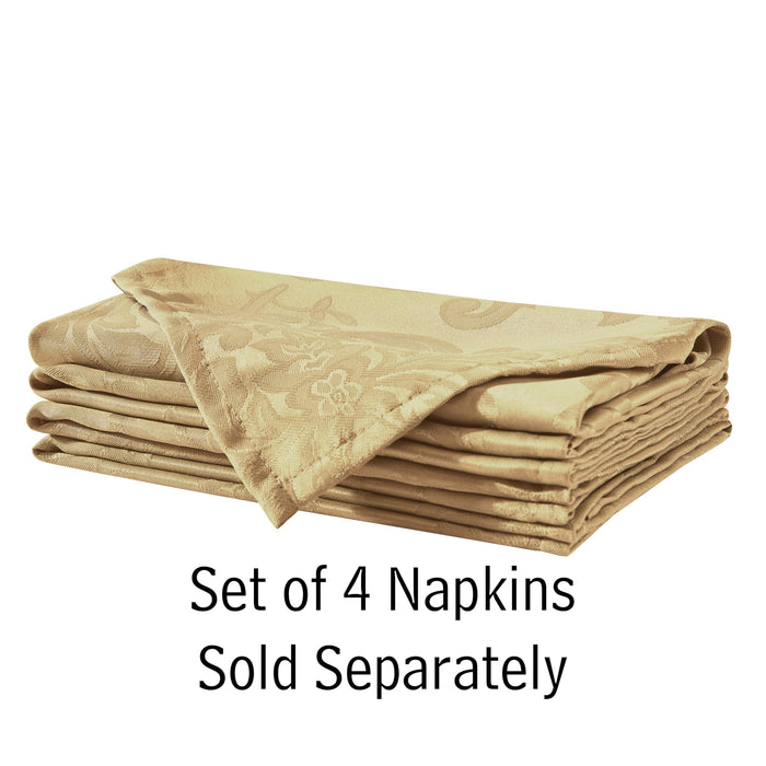 Newbridge Barcelona Luxury Damask Fabric Tablecloth, 100% Polyester, No Iron, Soil Resistant Holiday Tablecloths and Napkins