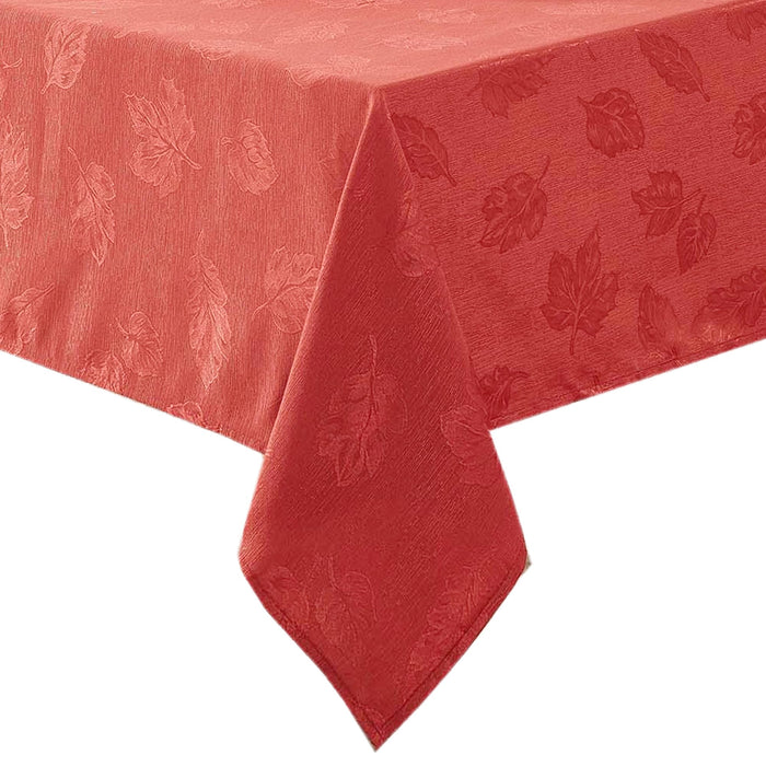 Tremont Leaf Damask Fabric Tablecloth & Napkins, Soil Resistant, Easy Care