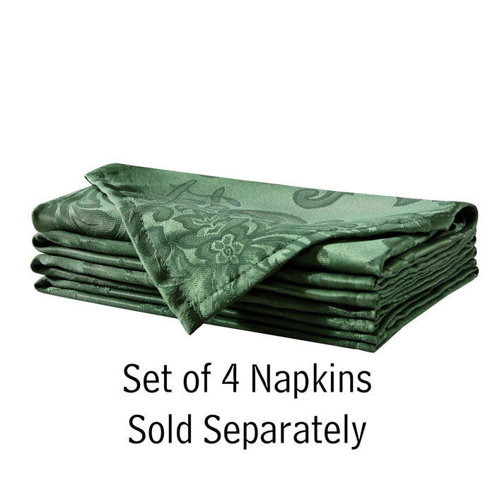 Newbridge Barcelona Luxury Damask Fabric Tablecloth, 100% Polyester, No Iron, Soil Resistant Holiday Tablecloths and Napkins