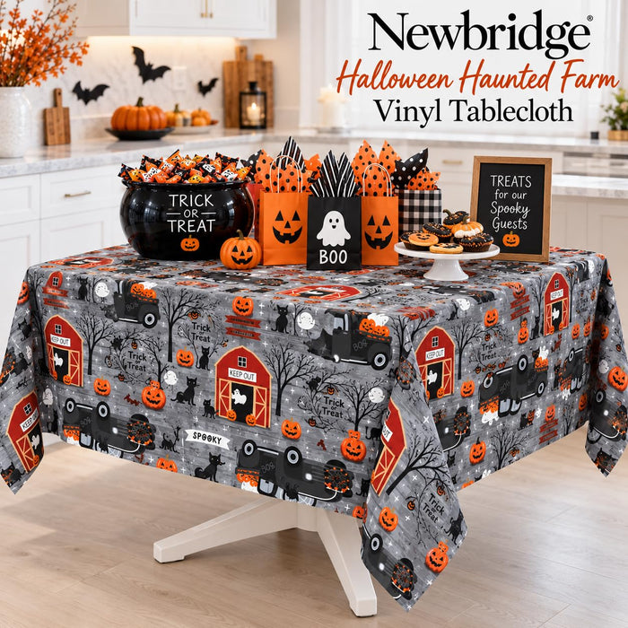 Newbridge Happy Halloween Witches Brew Vinyl Flannel Backed Tablecloth