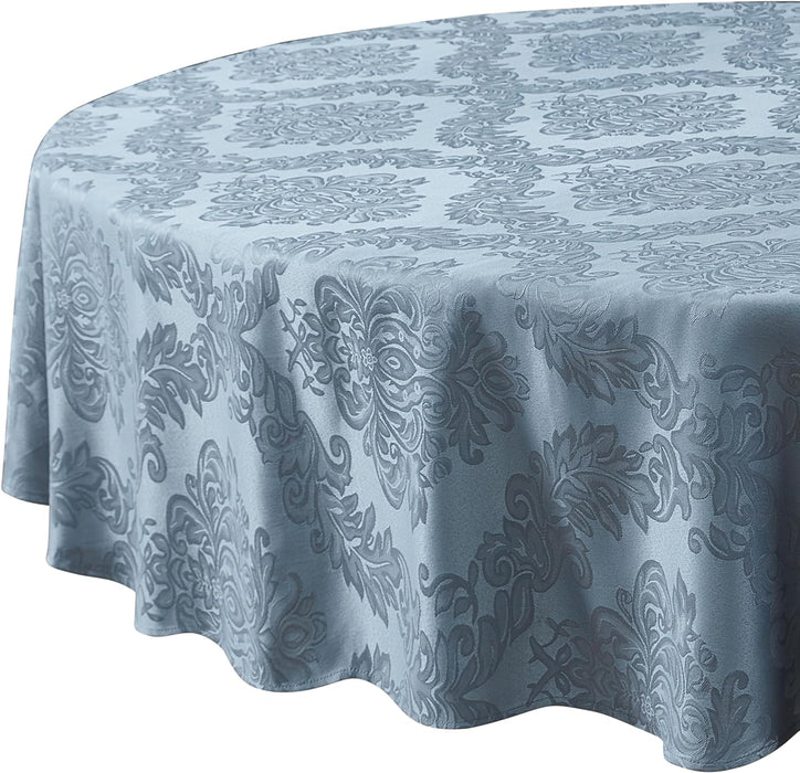 Newbridge Barcelona Luxury Damask Fabric Tablecloth, 100% Polyester, No Iron, Soil Resistant Holiday Tablecloths and Napkins