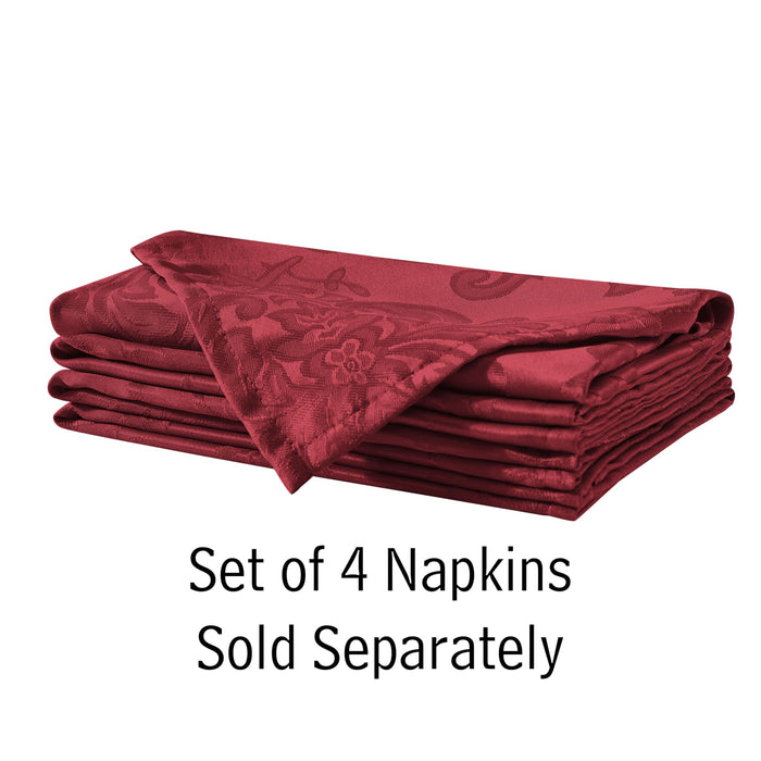 Newbridge Barcelona Luxury Damask Fabric Tablecloth, 100% Polyester, No Iron, Soil Resistant Holiday Tablecloths and Napkins