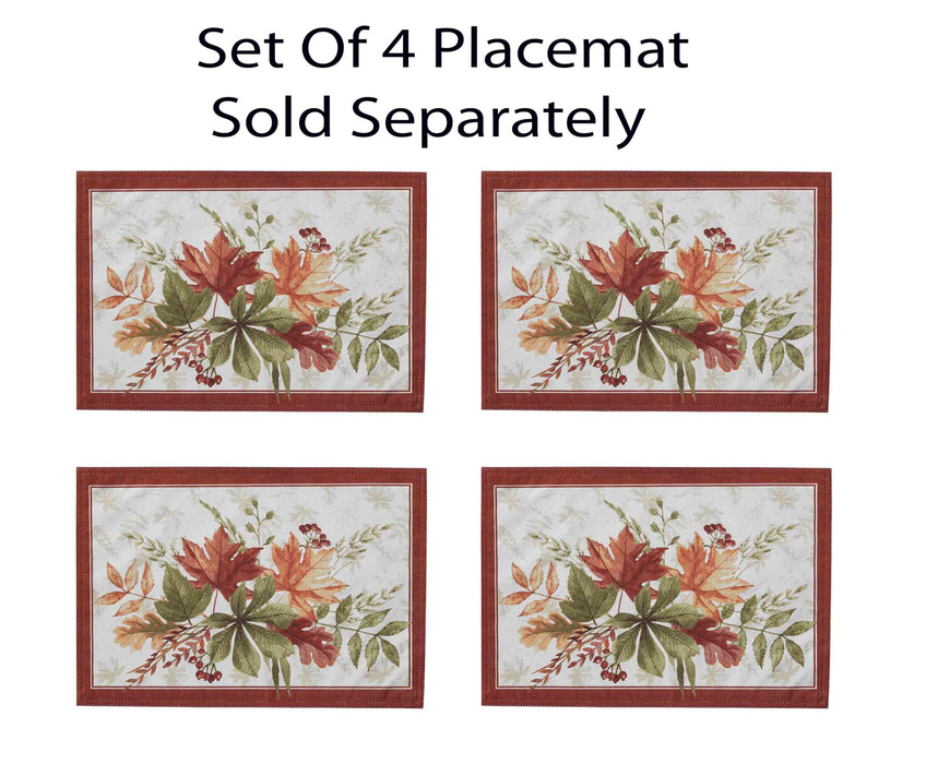 Elements of Nature Fall Foliage Fabric Thanksgiving Tablecloth, Wrinkle Resistant