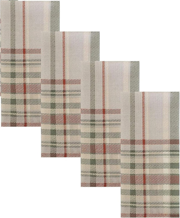 Pocono Plaid Thanksgiving Tablecloth, Farmhouse Green & Rust, Stain Repellent