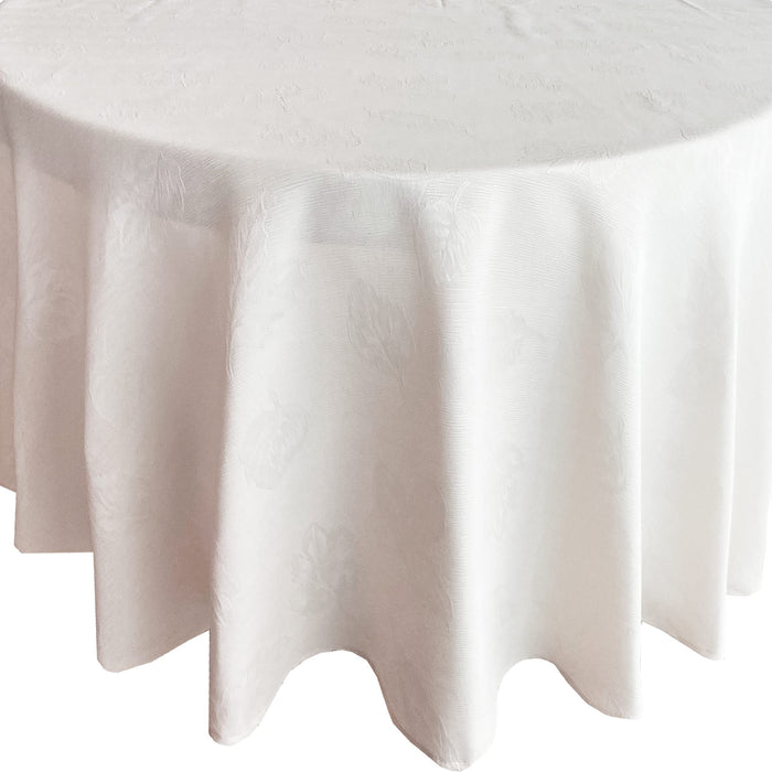 Tremont Leaf Damask Fabric Tablecloth & Napkins, Soil Resistant, Easy Care