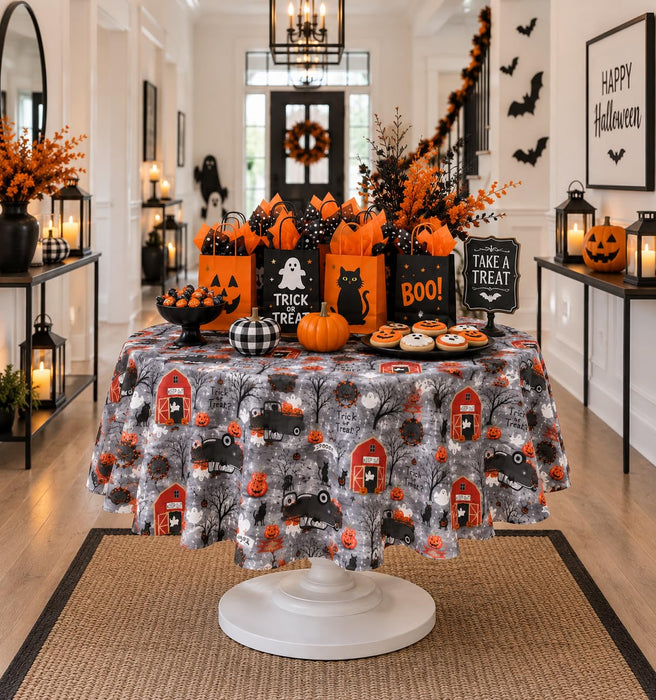 Newbridge Happy Halloween Witches Brew Vinyl Flannel Backed Tablecloth