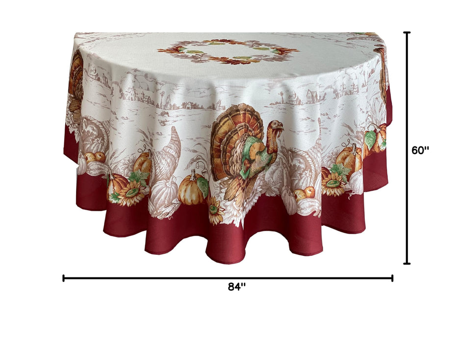 Newbridge Thanksgiving Tablecloths and Dining Décor - Country Turkey and Autumns Bounty