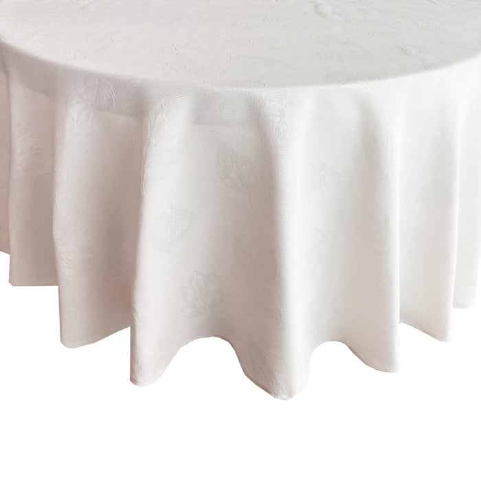 Tremont Leaf Damask Fabric Tablecloth & Napkins, Soil Resistant, Easy Care