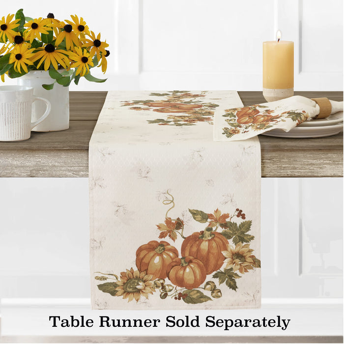 Stockbridge Pumpkin Harvest Thanksgiving Tablecloth, Sunflower & Acorn Border