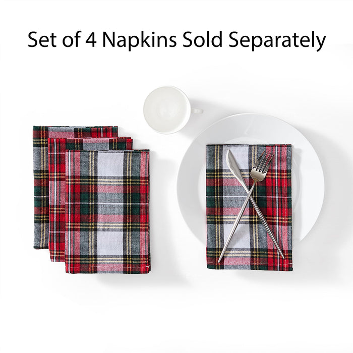 Home Bargains Plus Red Dasher Plaid Cotton Tablecloth, Classic Holiday Tartan Pattern, Cotton Blend Christmas Table Cover for Festive Dining and Seasonal Decor