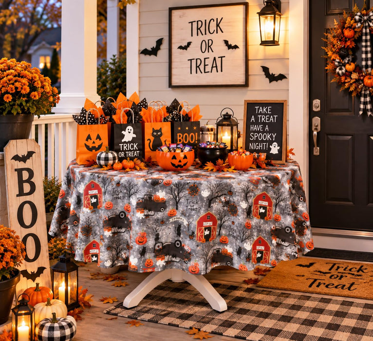 Newbridge Happy Halloween Witches Brew Vinyl Flannel Backed Tablecloth