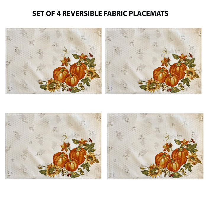 Stockbridge Pumpkin Harvest Thanksgiving Tablecloth, Sunflower & Acorn Border