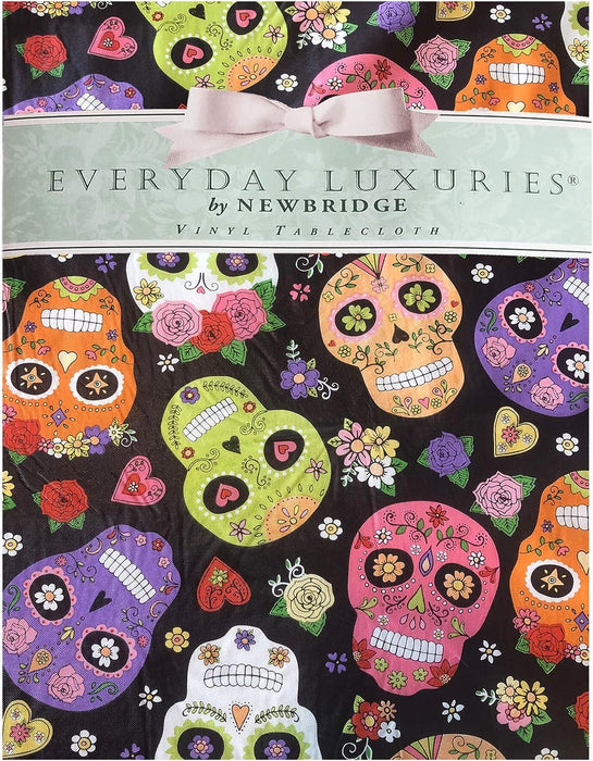 Halloween Sugar Skull Vinyl Flannel Backed Tablecloth by Newbridge