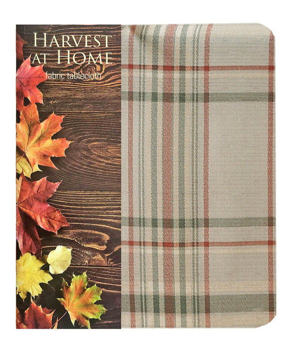 Pocono Plaid Thanksgiving Tablecloth, Farmhouse Green & Rust, Stain Repellent