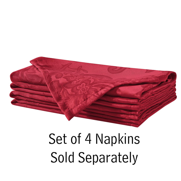 Newbridge Barcelona Luxury Damask Fabric Tablecloth, 100% Polyester, No Iron, Soil Resistant Holiday Tablecloths and Napkins