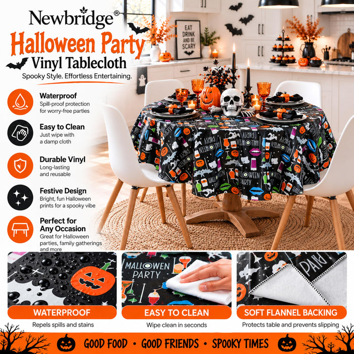 Newbridge Halloween Scream Vinyl Flannel Backed Tablecloth