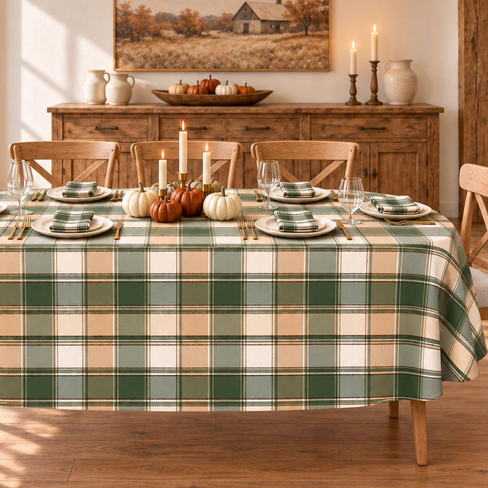 Newbridge Thanksgiving Barnhouse Plaid Cotton Fabric Tablecloth