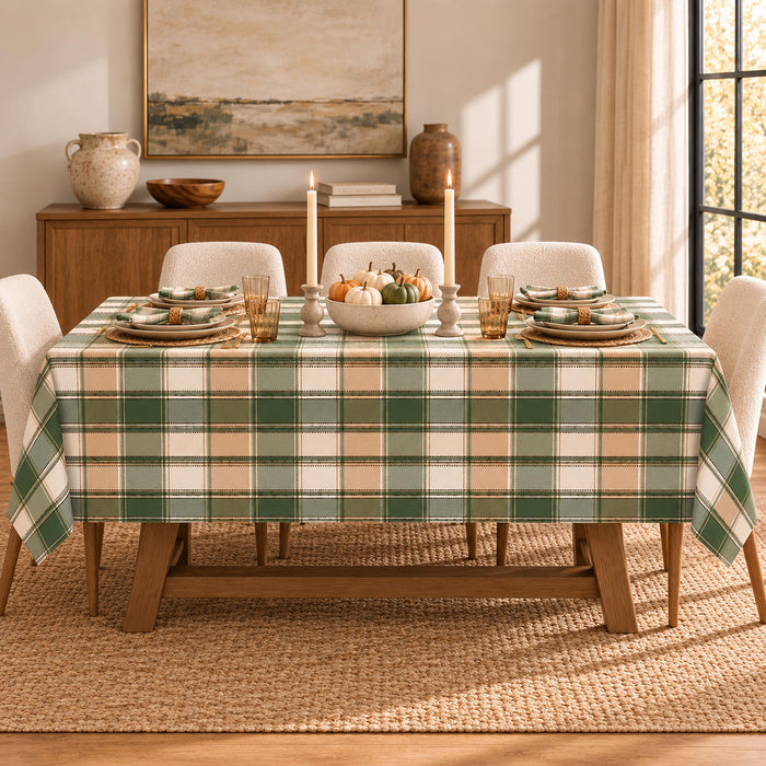 Newbridge Thanksgiving Barnhouse Plaid Cotton Fabric Tablecloth