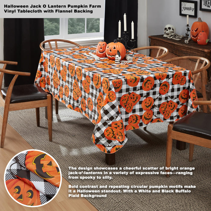 Newbridge Halloween Jack O Lantern Pumpkin Farm Vinyl Tablecloth