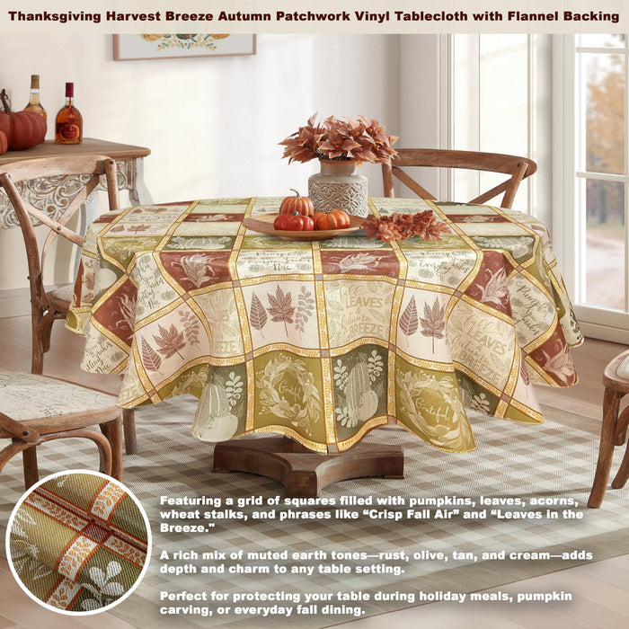 Harvest Breeze Vinyl Thanksgiving Tablecloth by Newbridge