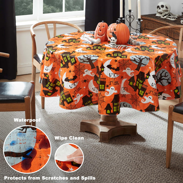 Newbridge Halloween Scream Vinyl Flannel Backed Tablecloth