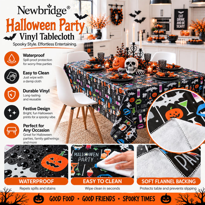 Newbridge Halloween Scream Vinyl Flannel Backed Tablecloth