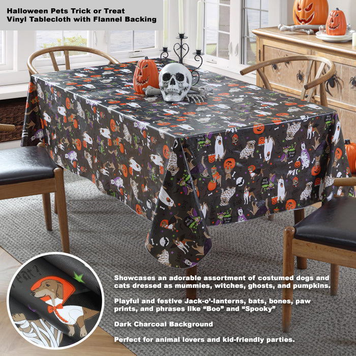 Halloween Pets Vinyl Flannel Backed Tablecloths by Newbridge
