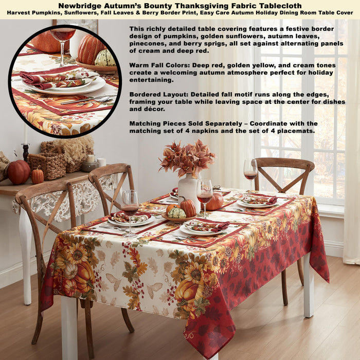 Newbridge Thanksgiving Tablecloths and Dining Décor - Country Turkey and Autumns Bounty