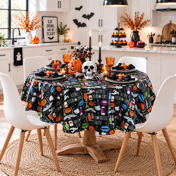 Newbridge Halloween Scream Vinyl Flannel Backed Tablecloth