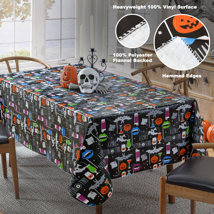 Newbridge Halloween Scream Vinyl Flannel Backed Tablecloth