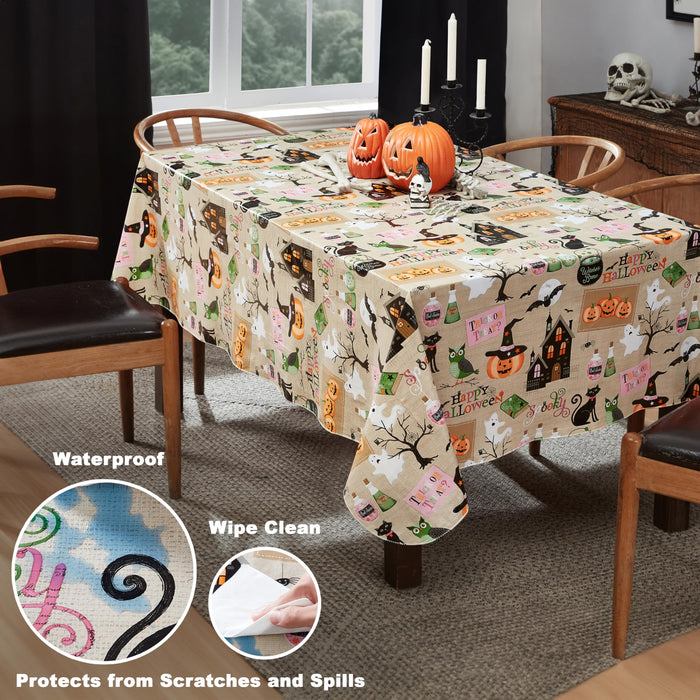 Newbridge Happy Halloween Witches Brew Vinyl Flannel Backed Tablecloth