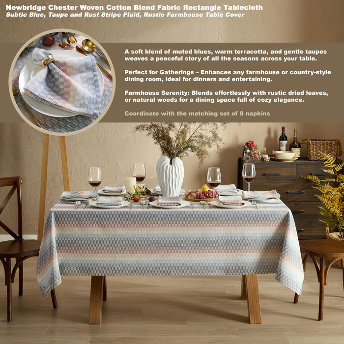 Home Bargains Plus Thanksgiving Hilton Plaid Fabric Tablecloth, Red Taupe Cream Woven Gingham Check Harvest Easy Care Cotton Blend Table Cover and Napkin