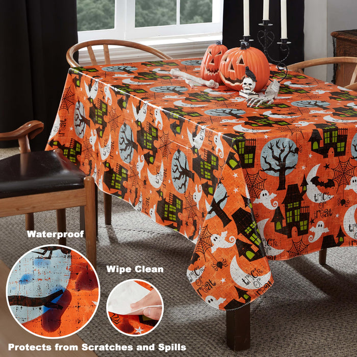 Newbridge Halloween Scream Vinyl Flannel Backed Tablecloth