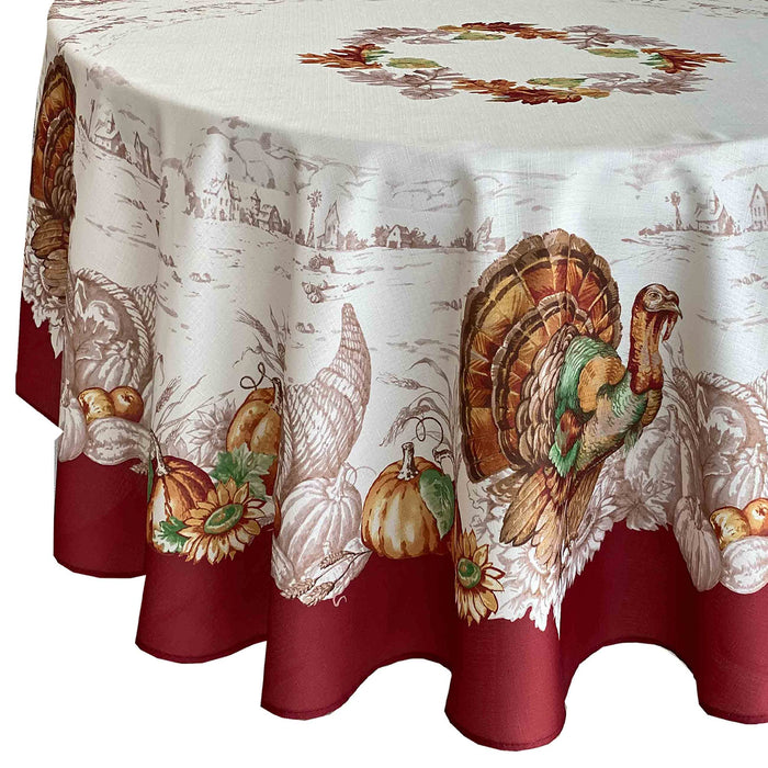 Newbridge Thanksgiving Tablecloths and Dining Décor - Country Turkey and Autumns Bounty