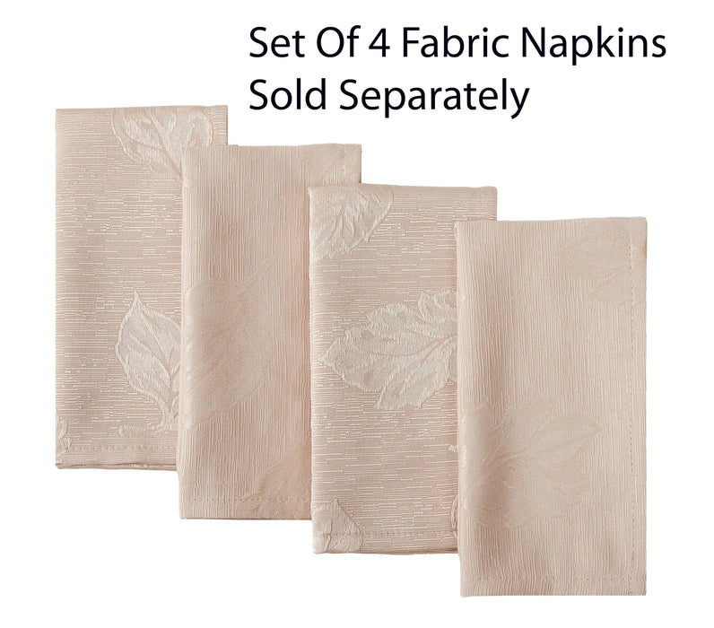Tremont Leaf Damask Fabric Tablecloth & Napkins, Soil Resistant, Easy Care