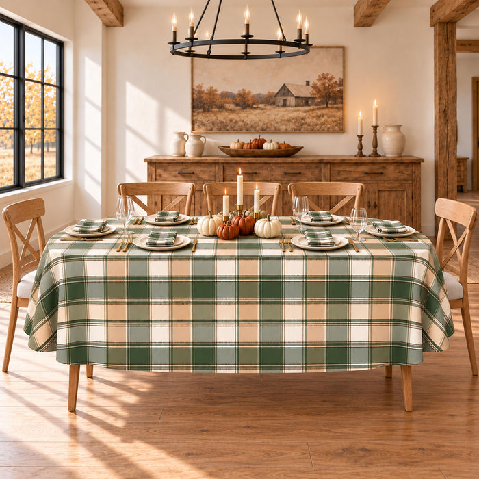 Newbridge Thanksgiving Barnhouse Plaid Cotton Fabric Tablecloth