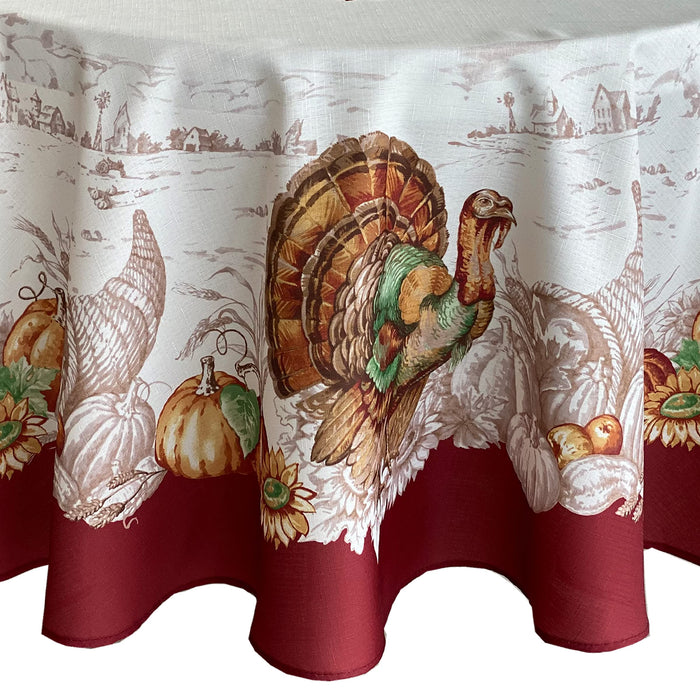 Newbridge Thanksgiving Tablecloths and Dining Décor - Country Turkey and Autumns Bounty