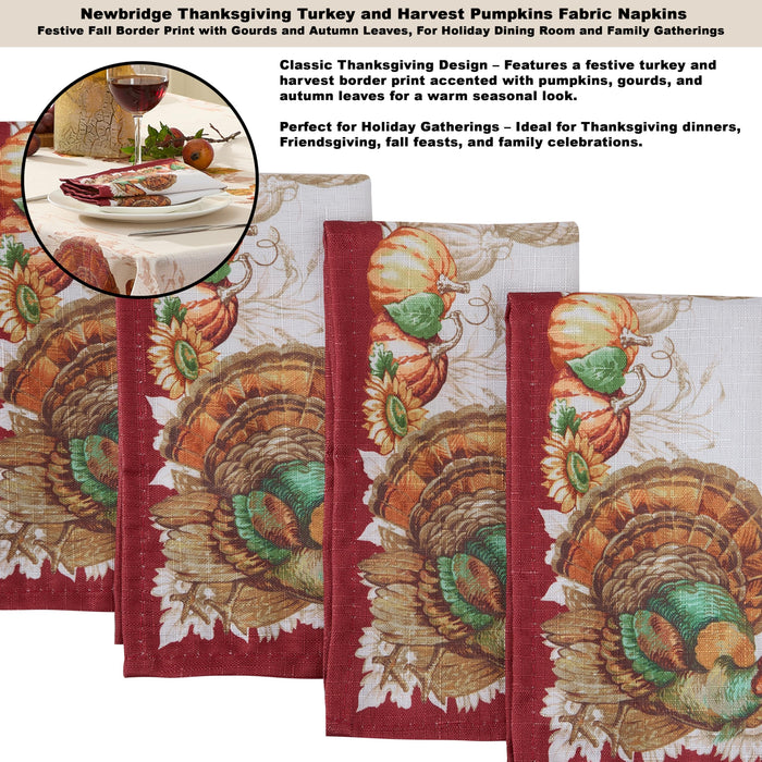 Newbridge Thanksgiving Tablecloths and Dining Décor - Country Turkey and Autumns Bounty