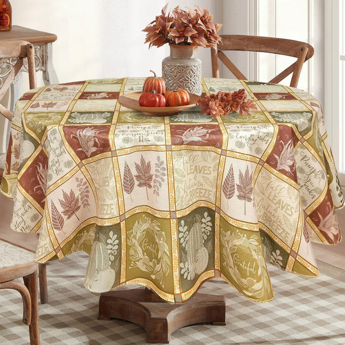 Harvest Breeze Vinyl Thanksgiving Tablecloth by Newbridge