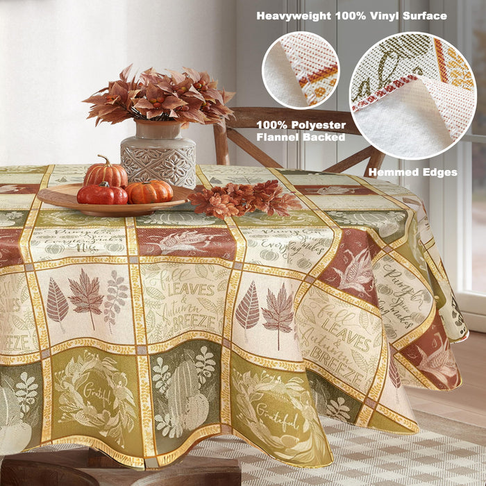 Harvest Breeze Vinyl Thanksgiving Tablecloth by Newbridge