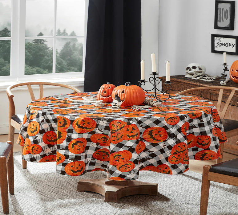Newbridge Halloween Jack O Lantern Pumpkin Farm Vinyl Tablecloth