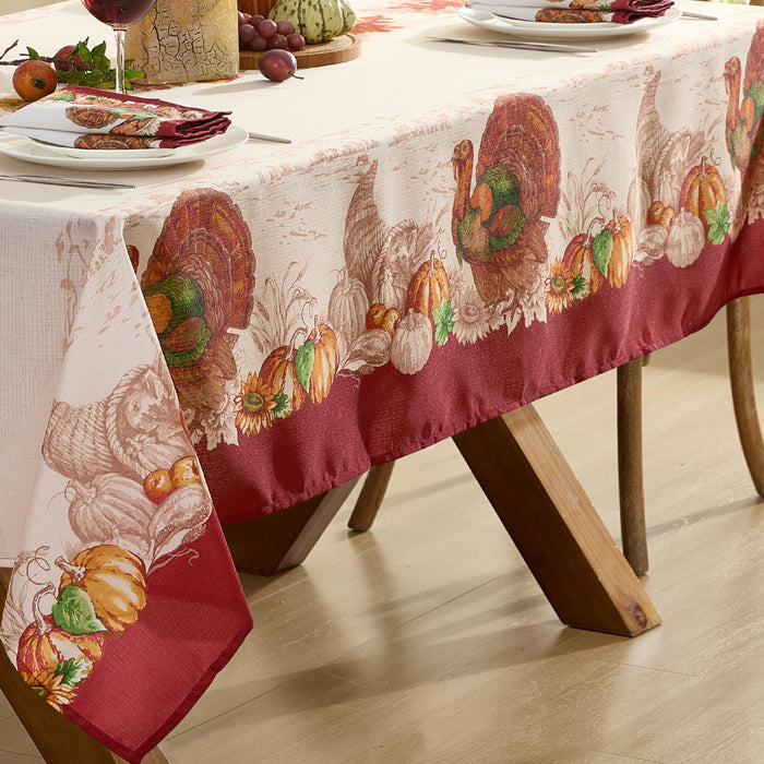 Newbridge Thanksgiving Tablecloths and Dining Décor - Country Turkey and Autumns Bounty