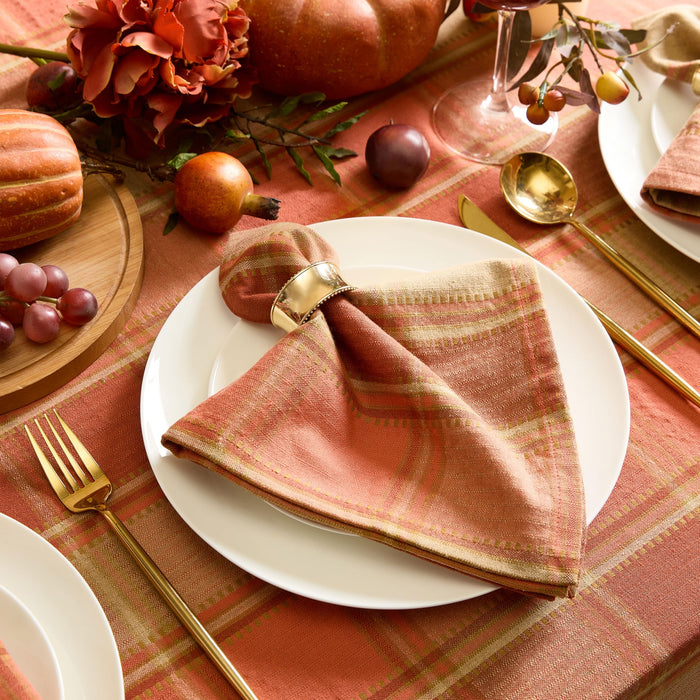 Newbridge Thanksgiving Barnhouse Plaid Cotton Fabric Tablecloth
