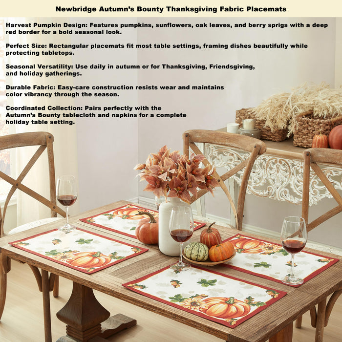 Newbridge Thanksgiving Tablecloths and Dining Décor - Country Turkey and Autumns Bounty